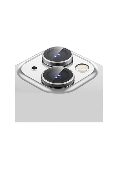 Buff Apple Uyumlu iPhone 15 / 15 Plus Kamera Metal Lens Koruyucu Gümüş