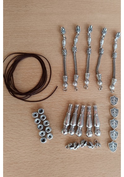 Tesbih Püskül İmame Yapım Seti İmame Püskül Metal Ara Tesbih İpi 5 Takım Seti