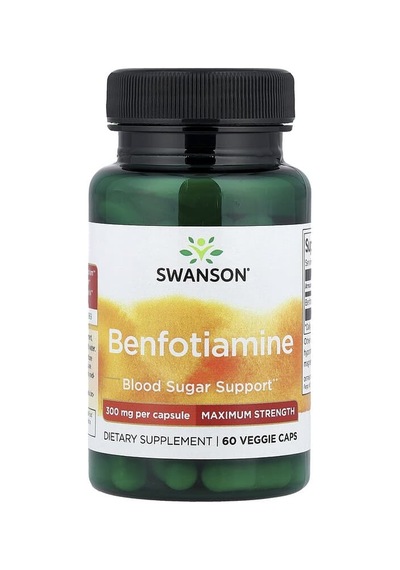 Swanson Vitamins, Benfotiamine, Maximum Strength, 300 Mg, 60 Veg Caps