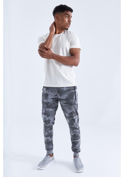 Tommy Life Kamuflaj Desenli Gri Melanj Erkek Eşofman Alt T05er-84754 001