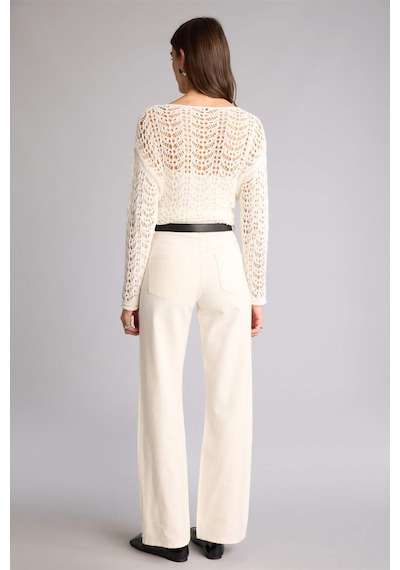 Defacto Straıght Fıt Normal Bel Gabardin Pantolon H0092ax26spwt84 Beyaz-wt84