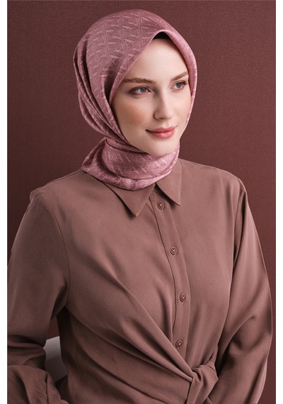 Armine Sura İpek Eşarp 2026-2027 - Sonbahar Kış-asm9625 Pudra