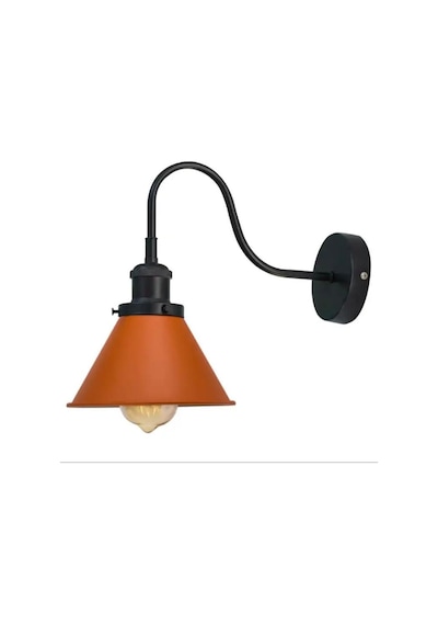 Rsylight Retro Siyah Turuncu Metal Modern Dekoratif Rustik Aplik Siyah