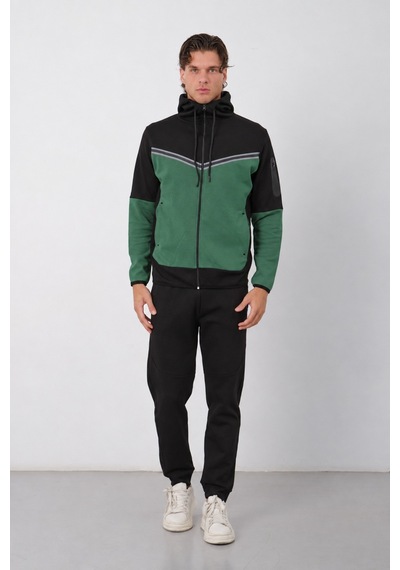 Dechers Erkek Siyah Tech Fleece Double Face Kapüşonlu Fermuarlı Eşofman Takımı - E228 Yeşil Dechers Erkek Siyah Tech Fleece Double Face Kapüşonlu Fermuarlı Eşofman Takımı - E228 Yeşil