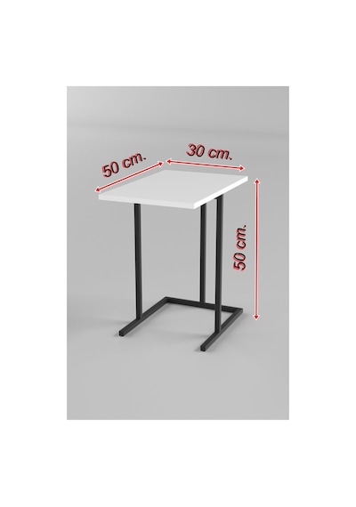 2 Li Beyaz Zigon Sehpa. Yan Sehpa 3100b Beyaz - Siyah