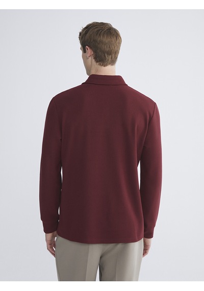 Lcwaıkıkı Classic Bordo Polo Yaka Uzun Kollu Erkek Tişört