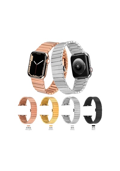 Apple Uyumlu  Watch 7 45 MM Kordon Krd-79 Metal Strap Kayış