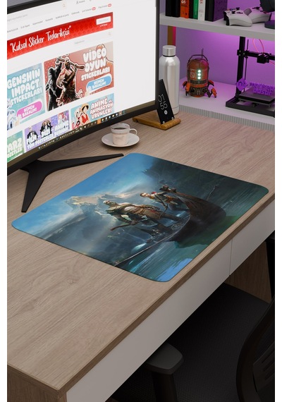 God Of War Kaymaz Dikişli Kauçuk Oyuncu Mousepad V3 - 48x40 Xl Gaming Mouse Pad Fare Altlığı
