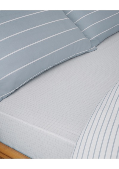 English Home Timeless Line Kolay Ütülenir Çarşaflı Çift Kişilik Nevresim Takımı 200x220 Cm Açık Mavi Açık Mavi