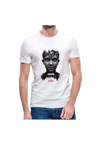 Stranger Things The Upside Down Baskılı Beyaz Erkek Tshirt (531013434)