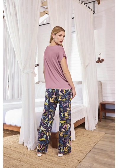 Monamise Kadın Yaprak Desenli Kısa Kollu V Yaka Büyük Beden Pijama Takımı 25119bat. Gül Kurusu Monamise Kadın Yaprak Desenli Kısa Kollu V Yaka Büyük Beden Pijama Takımı 25119bat. Gül Kurusu