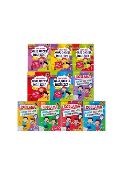 Okul Öncesi Ingilizce ve Kodlama Eğitim Seti 10 Kitap