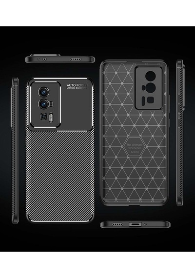 Xiaomi Poco F5 Pro Kilif Lens Karbon Tasarim Negro Silikon Kapak
