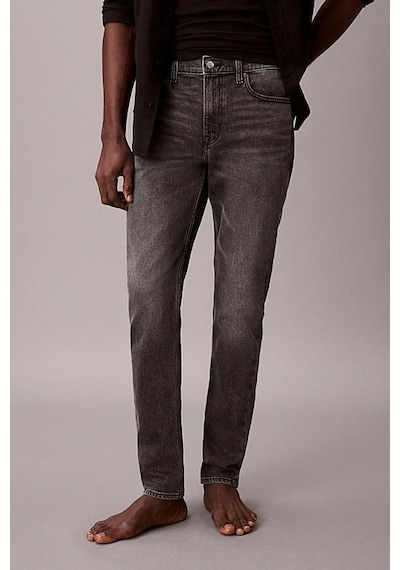 Calvin Klein Erkek Slim Taper Hearst Dar Paça Jean Pantolon - Gri Hearst Grey