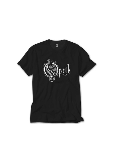Opeth Logo White Siyah Tişört Siyah