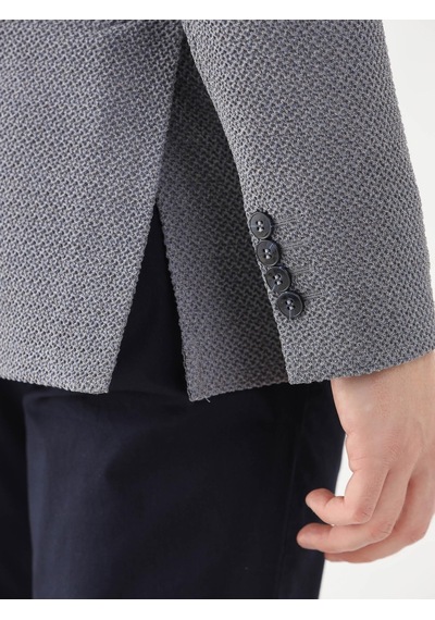 Dufy Gri Erkek Slim Fit Mono Yaka Ceket - 95384 Gri