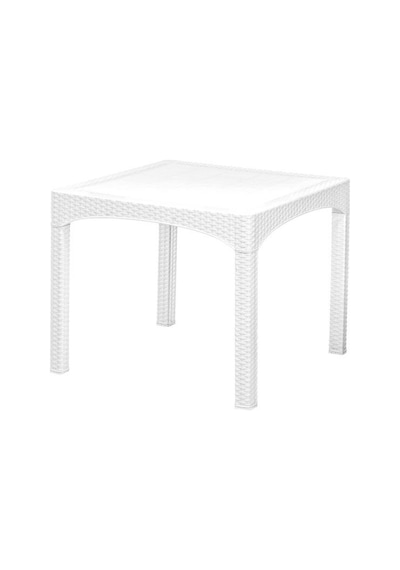 Omnipazar Omnipazar Sy-2574 Beyaz Rattan Kare Masa 19931 Beyaz