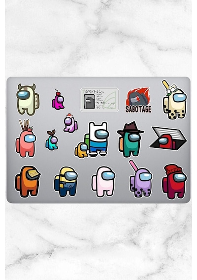 Ms Major Selection Among Us Temalı Defter Ajanda Planner Bullet Journal Laptop Notebook Tablet Sticker Seti 16 Adet Abanoz