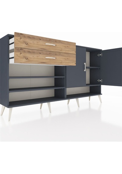 Arges Konsol 4 Raflı 2 Çekmeceli 2 Kapaklı 176x30x99 Antrasit-ant Antrasit-antrasit/çam Arges Konsol 4 Raflı 2 Çekmeceli 2 Kapaklı 176x30x99 Antrasit-ant Antrasit-antrasit/çam