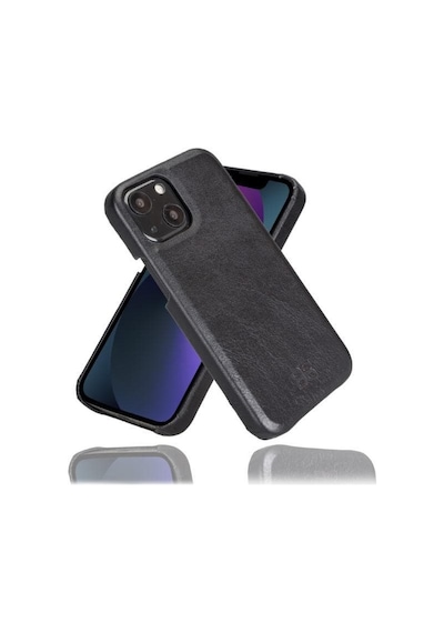 Bouletta Apple İphone 13 Uyumlu Deri Arka Kapak F360 Rst1 Siyah