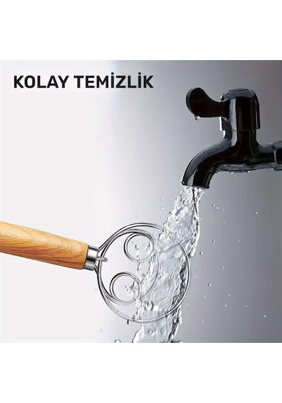 Ahşap Saplı El Mikseri Ve Hamur Karıştırıcı- Çırpıcı