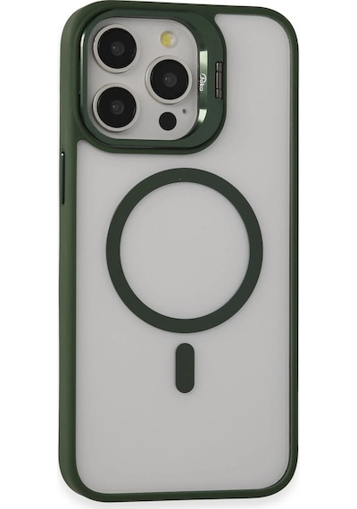 Joko Apple iPhone Uyumlu 15 Pro Kılıf Roblox Lens Magsafe Standlı Kapak - Glblseme - 15 Koyu Yeşil