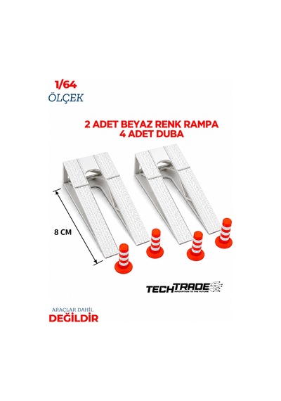 1/64 Ölçek Diorama 2 Adet Beyaz Rampa + 4 Adet Duba