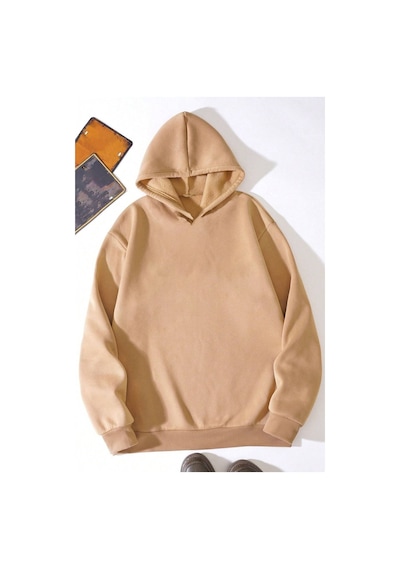 Uyguntarz Unisex Oversize 1898 Brooklyn Baskılı Sweatshirt Bej