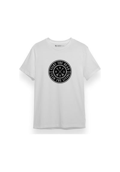 The Walking Dead Fear The Living Beyaz Kısa Kol Erkek Tshirt 001