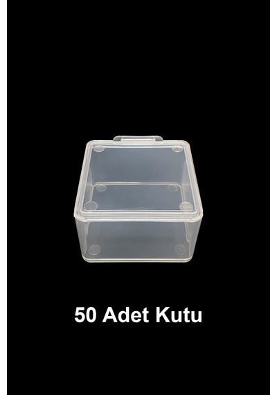 Plastik Şeffaf Küçük Kutu 4.5 x 4.5 x 2.5 CM 50 Adet