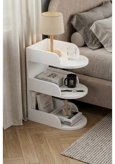 Reyo Falez Komodin Modern Ahşap 3 Katlı Raflı Yan Sehpa Çok Amaçlı Organizer Kitaplık Beyaz Reyo Falez Komodin Modern Ahşap 3 Katlı Raflı Yan Sehpa Çok Amaçlı Organizer Kitaplık Beyaz
