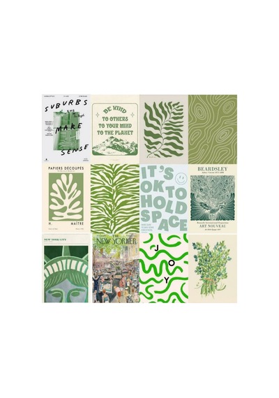 Greenısh Pastelısh Indıe Poster Duvar Kağıdı Seti-a6