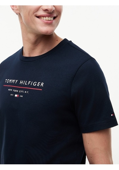 Tommy Hilfiger Brand Love New Rwb Reg Tee Erkek Mavi T-shirt - Mw0mw44359