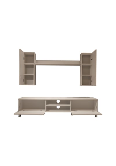 Decoraktiv Eko 7 Mdf Dvd Krom Ayaklı Tv Ünitesi Tv Sehpası Beyaz