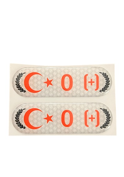 Kan Grubu Sticker Damla Etiketi /reçine Damla Dolgulu /0 Pozitif 0 Rh+ 7x2 Cm 2 Adet Çok Renkli