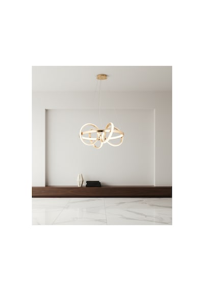 Sıla Eskitme Ledli Modern Avize Gold