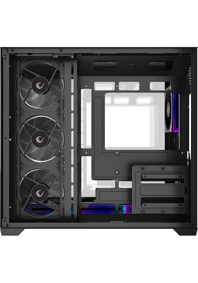 Rampage Ares V2 Gaming Pc Kasası 7x120mm Argb Fanlı Temperli Cam Atx Mid Tower Oyuncu Kasası 360mm Sıvı Soğutma