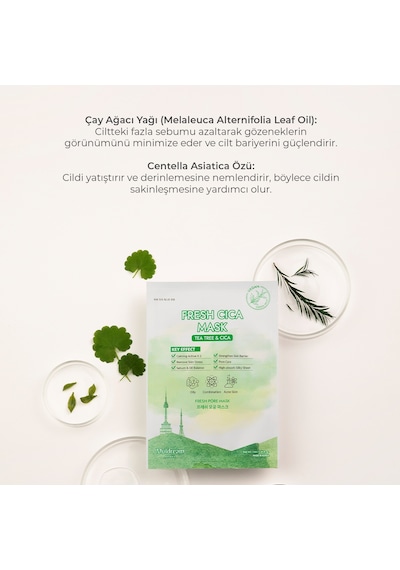 Muldream Fresh Cica Çay Ağacı Yağı Kağıt Yüz Maskesi 25 ML