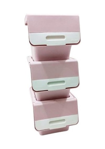 Geseus Motek Organızer Tekerlekli Eşya Ve Erzak Kutusu 3X33 L-Mt05 Pembe+Beyaz Pembe