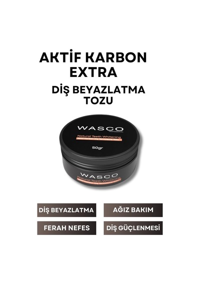 Aktif Karbon Diş Temizleme Tozu 50 Gr Extra Beyazlatıcı Diş Tozu + Nane 92179400