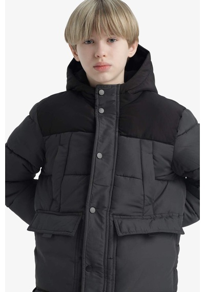 Defacto Erkek Çocuk Su Geçirmez Kapüşonlu Polar Astarlı Parka E9373a825wnar15 Antrasit
