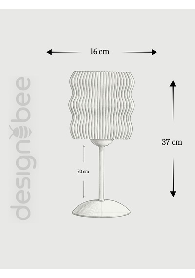 Designobee Ritim Plus - Modern Abajur Masa Lambası - Metal Ayaklı Lamba - Ambiyans Lambası, Dekoratif Aydınlatma Beyaz