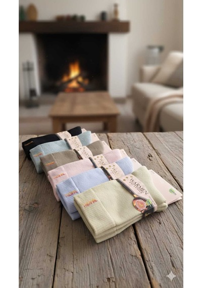 Kadın Bambu Thermal Havlu Çorap, Dikişsiz, Asorti 6'lı Paket, 36-40 Set 1