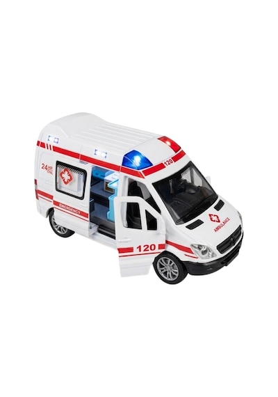 Sürmeli Sesli Işıklı Oyuncak Ambulans Kapıları Açılabilen Yan Kapı Sürgülü 15 Cm 45203 Çok Renkli