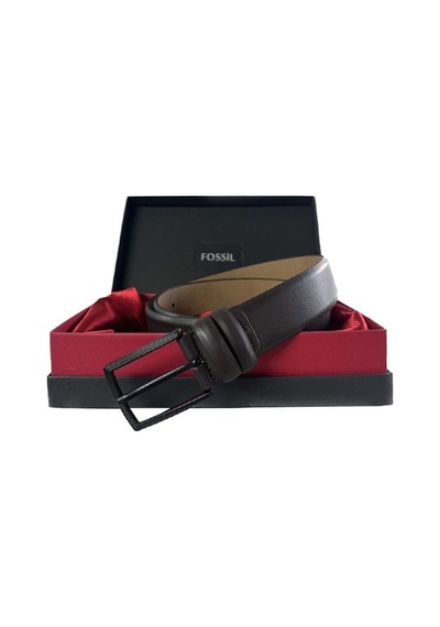 Fossil Koyu Kahve Klasik 3,5 Cm Erkek Kemeri -105cm Kahverengi