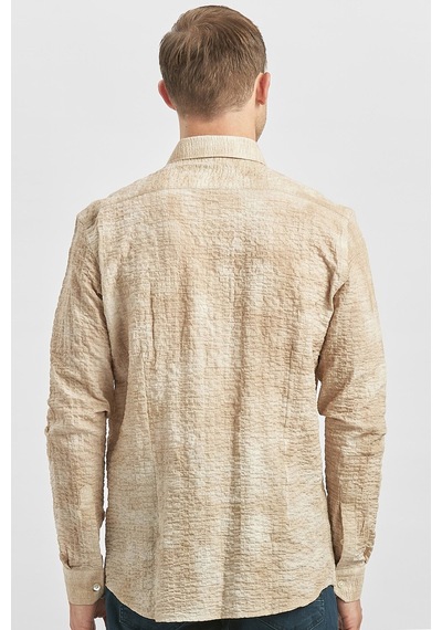 İmza Bej Uzun Kollu Baskılı Gofreli Düğmeli Yaka Cepsiz Pamuklu Likralı Slim Fit Gömlek 1004240100 Bej İmza Bej Uzun Kollu Baskılı Gofreli Düğmeli Yaka Cepsiz Pamuklu Likralı Slim Fit Gömlek 1004240100 Bej