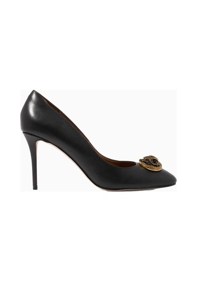 Kurt Geiger Chelsea Round Toe 85 Deri Lüks Tasarım Kadın Stiletto Topuklu Ayakkabı Siyah 40,5