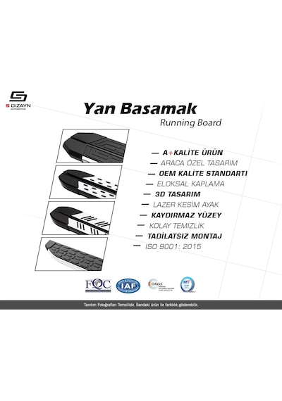 S-dizayn Renault Kangoo 2 Uzun Şase Newline Siyah Yan Basamak 229 N11.24655