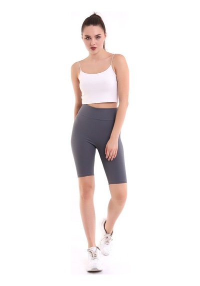 Self Clothing Kadın Koyu Gri Yüksek Bel Fitilli Dayanıklı Örme Kumaş Toparlayıc (548212966)