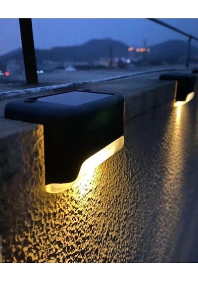 1 Adet Köşebent Merdiven Veranda Solar Güneş Enerjili Bahçe Led L (540455109) Diğer